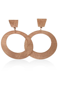 Circula Earrings with Square Stud Rose Gold