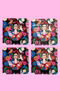 Annah Stretton - Frida Square Coasters