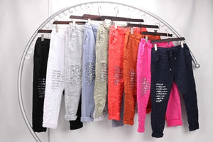 Funky Cotton Pants - With Bling