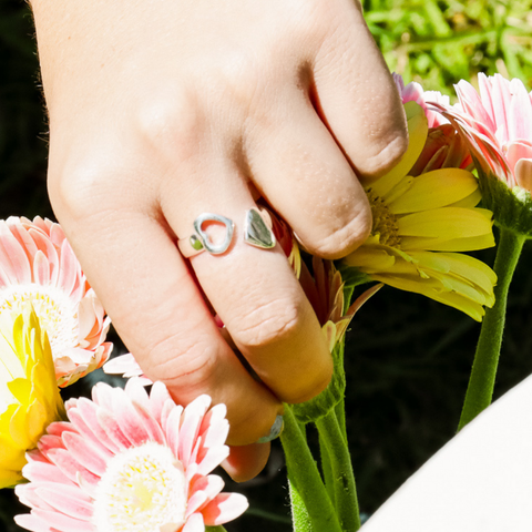 Love Goes Round Twin Heart Ring
