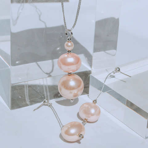 Perle Pink  Earrings.