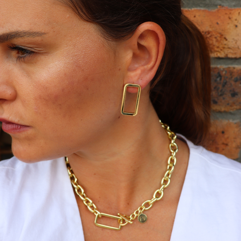 Steel Me Grande Stud Earrings